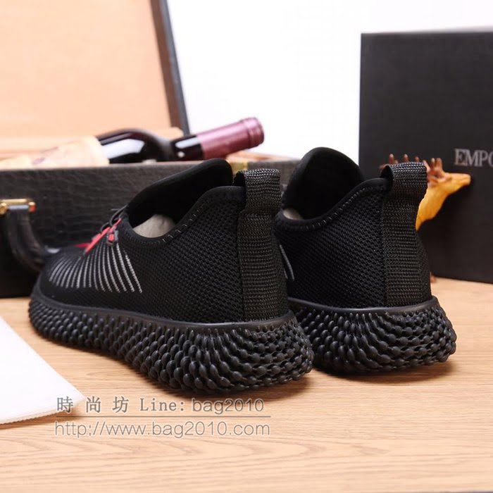 Armani男鞋 阿瑪尼時尚男士精品鞋 小牛皮配網面 男士休閒鞋  jpx1563